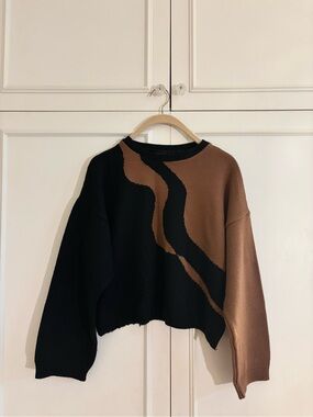 Black and brown sweater